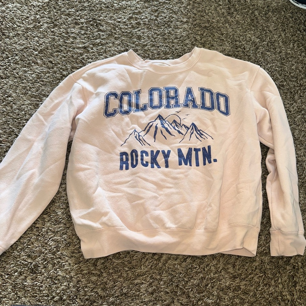 Awake Pink Colorado Rocky Mtn. Graphic Sweatshirt